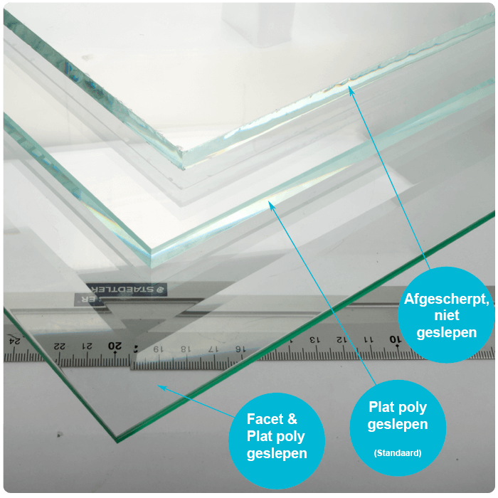 Glazen legplank mat glas Glazen legplank mat glas