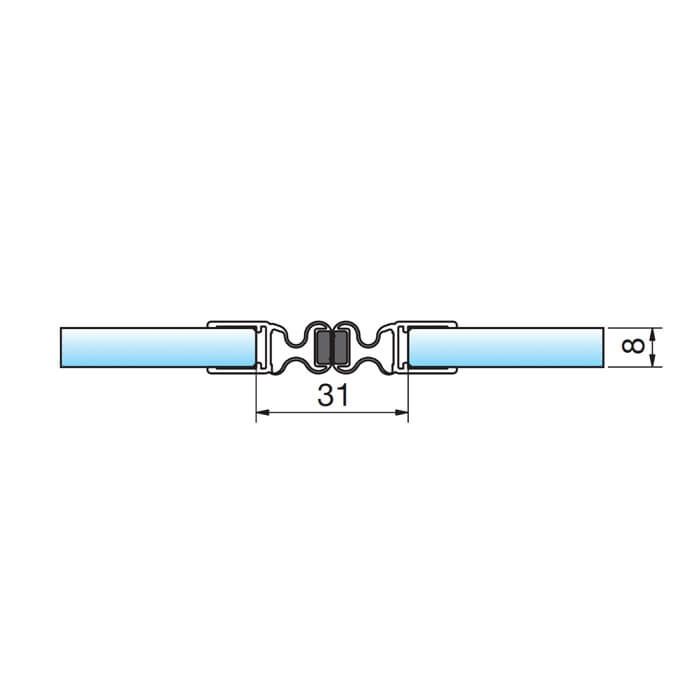 Magneetstrip in lijn met flexibele hoek