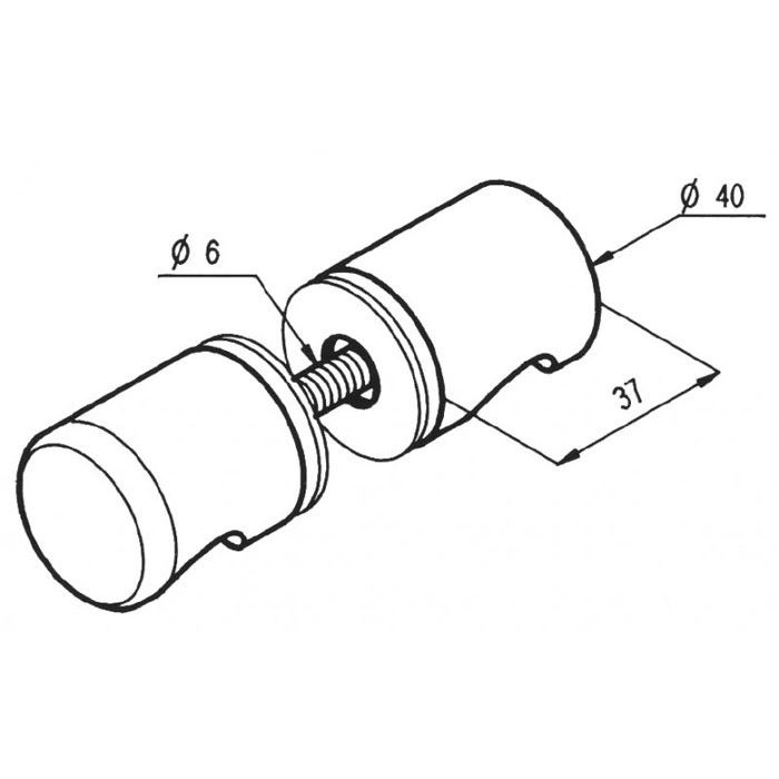 Deurknop rond ø40mm