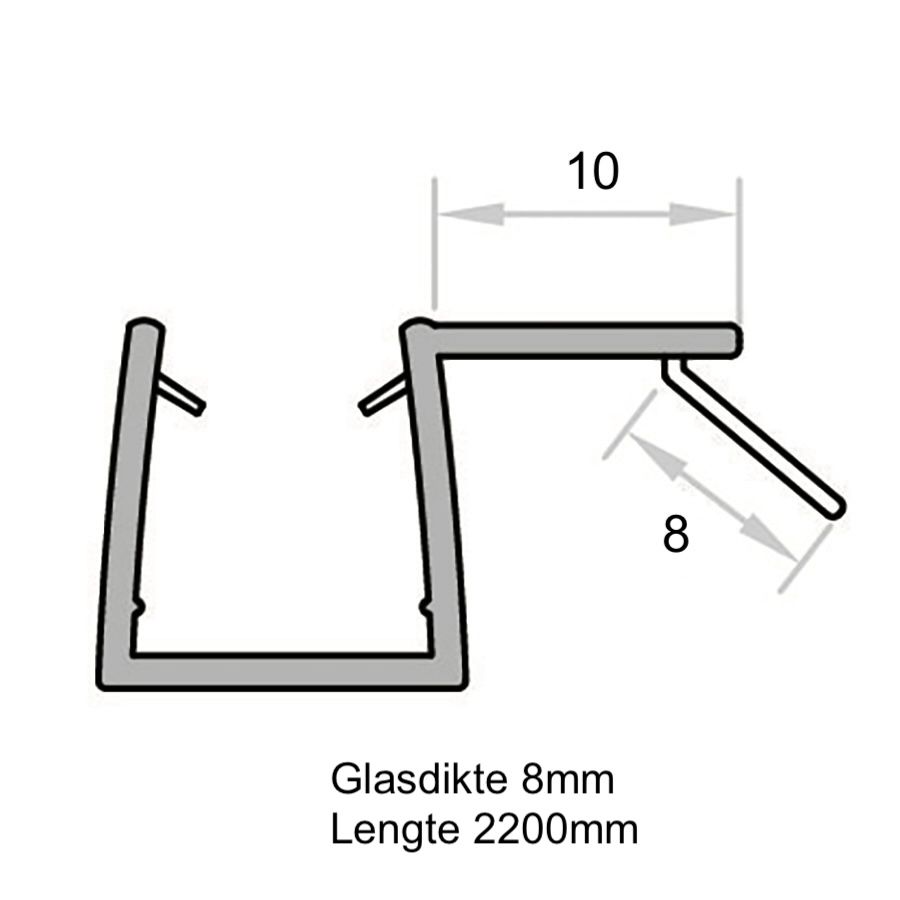 Douchestrip-hoekaanslag-8mm-2200mm