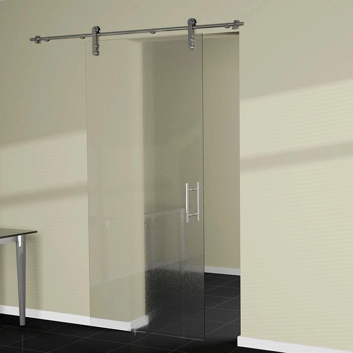 Schuifdeur "Open rail" met crepi glas