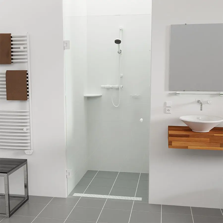 Douchedeur-helder-glas-mat-wit-beslag