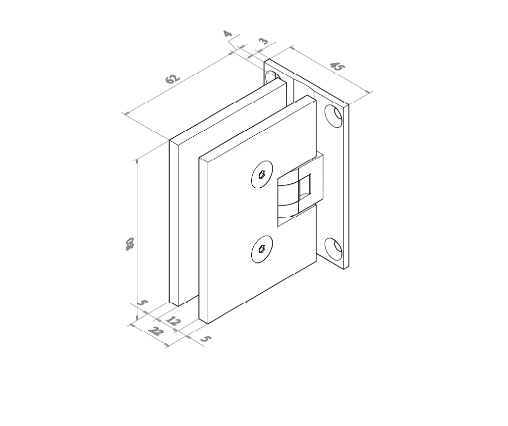 Douchescharnier Zwart 373027 Douchescharnier Zwart 373027