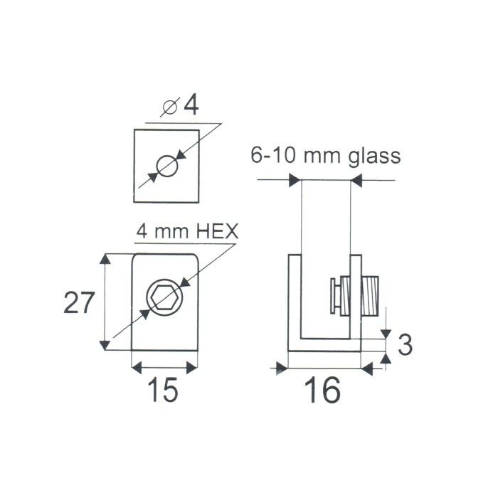 Glasplaatdrager GPD12 Glasplaatdrager GPD12