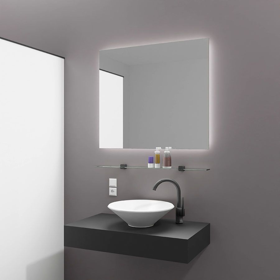 Badkamerspiegel met Led verlichting en verwarming, zonder frame