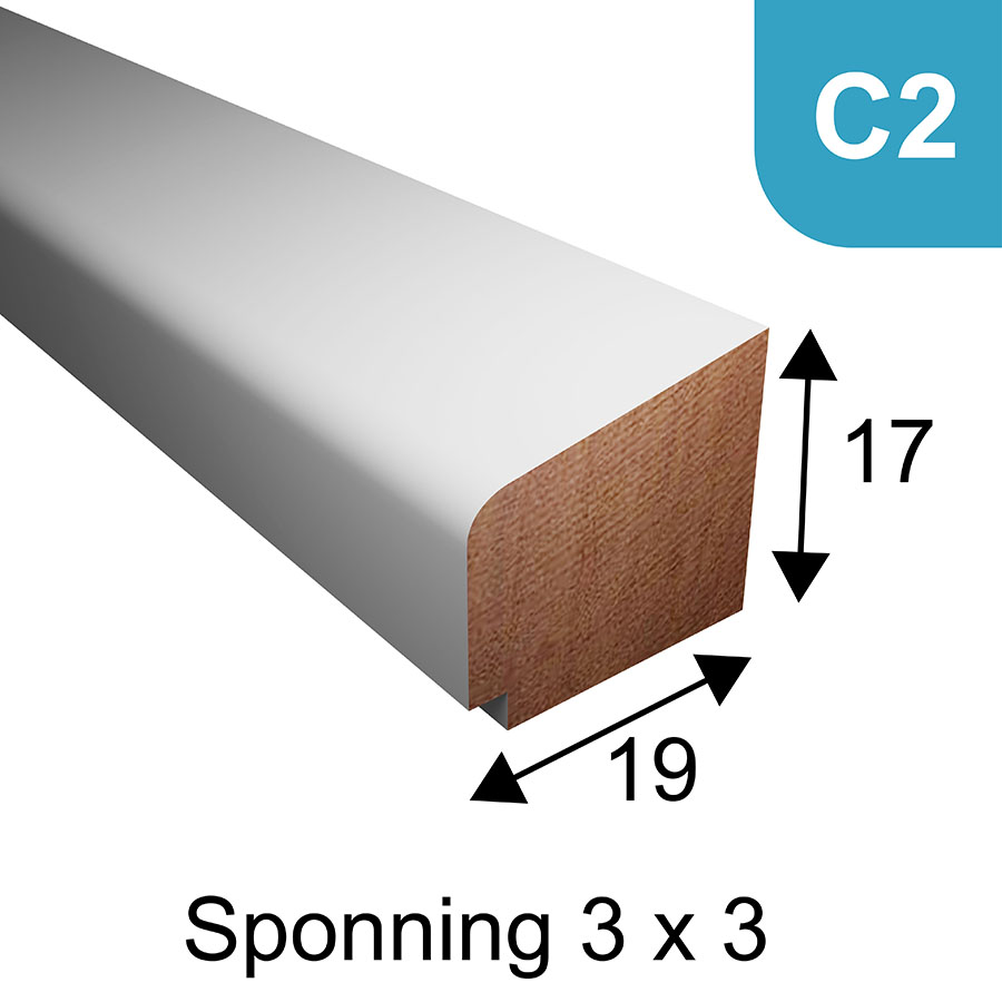 Glaslat model C2 - 17 x 19 mm