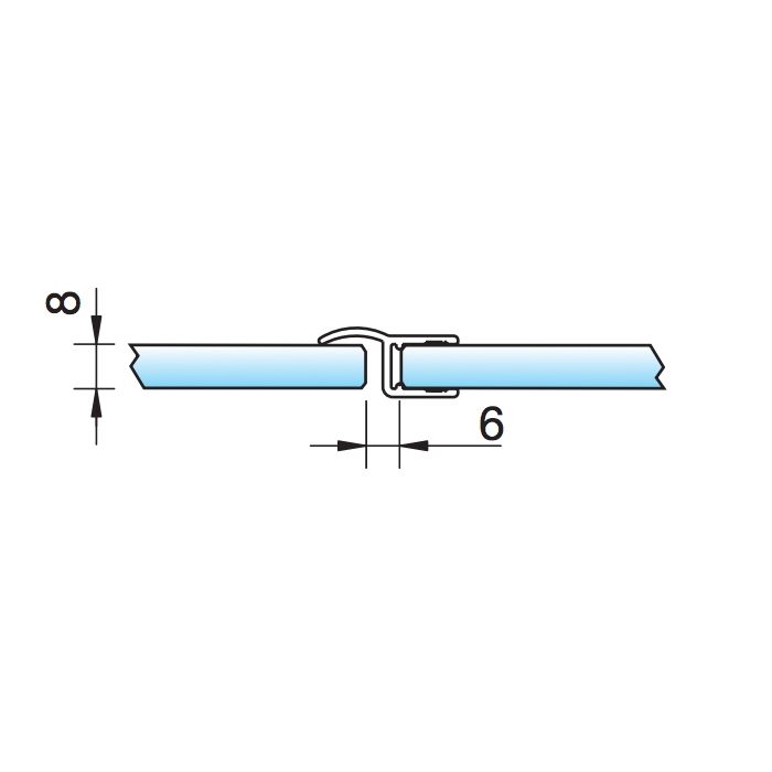 Technische-tekening-zwarte-douchestrip-met-aanslag-lip-in-lijn-8mm