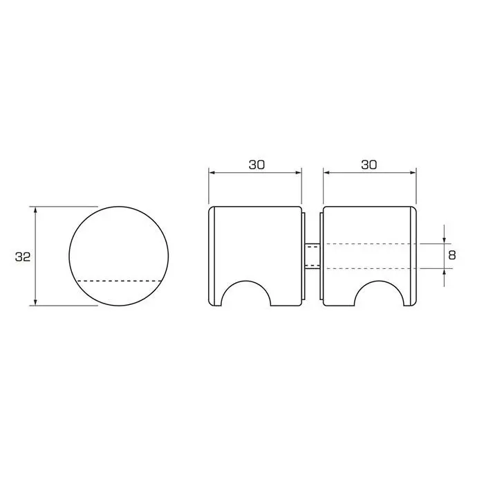 Deurknop rond ø32mm mat wit