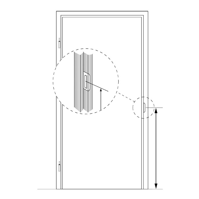 Stompe deur XL van mat glas