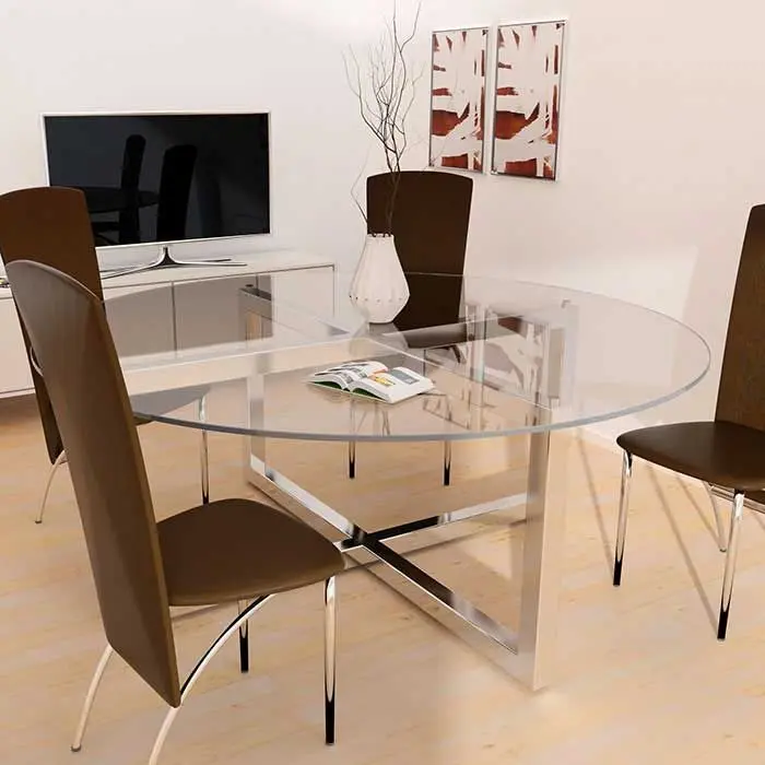 Rond glazen tafelblad extra helder glas 8mm