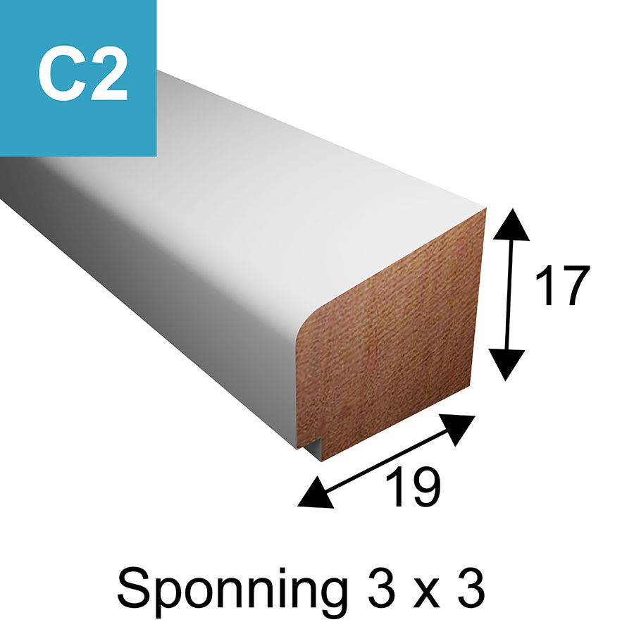 Glaslat model C2 - 17 x 19 mm Glaslat-C2-19x17