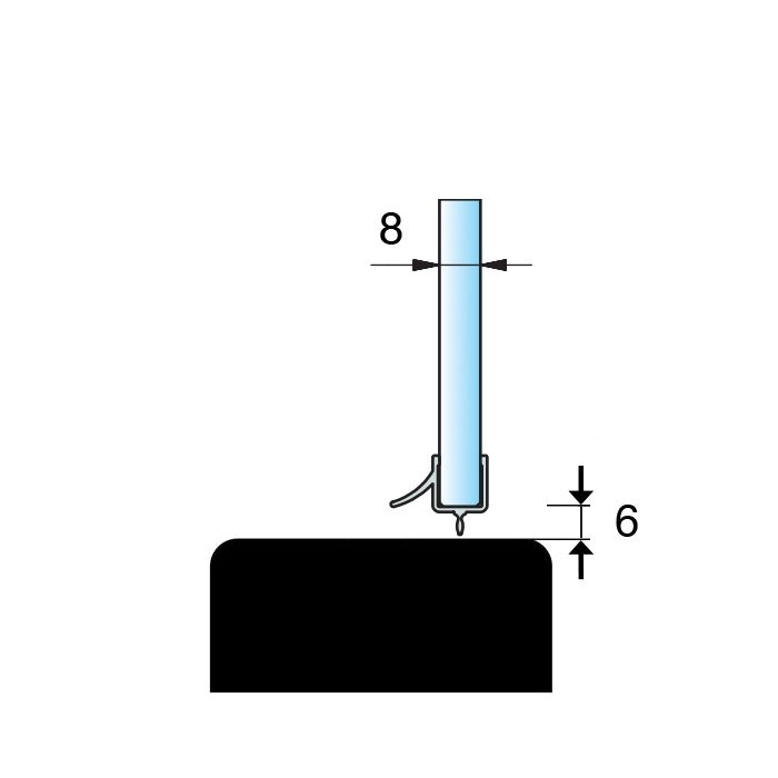 Douchestrip-lekdorpel-korte-middenlip-technische-tekening
