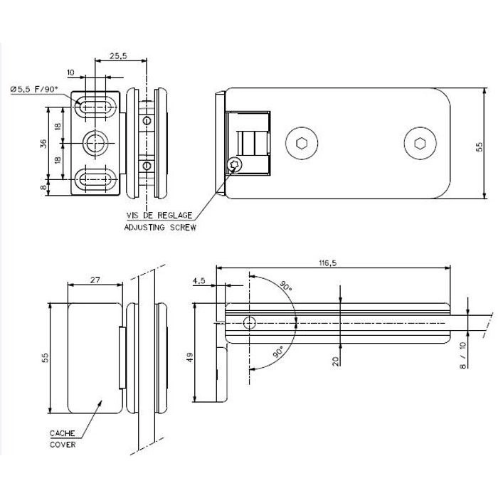 Douchescharnier XL 0132600R