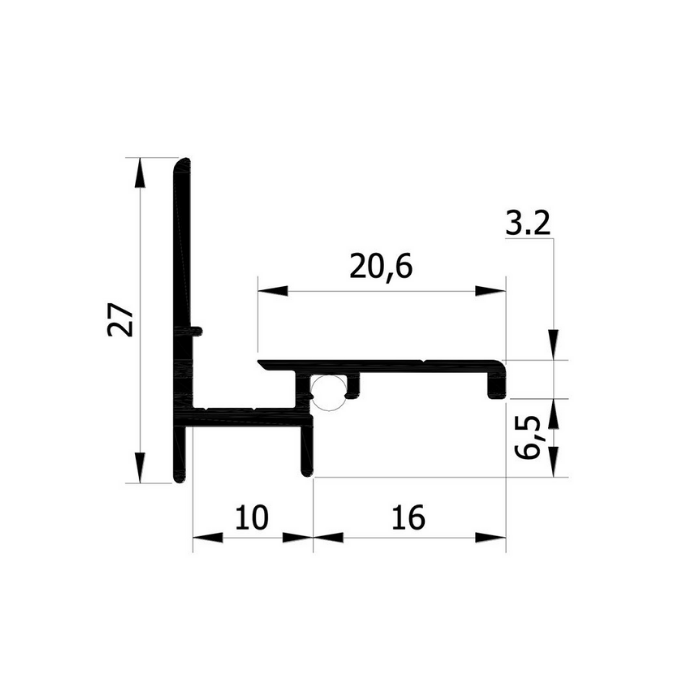 Glasprofiel-LU-G5-aluminium-tekening
