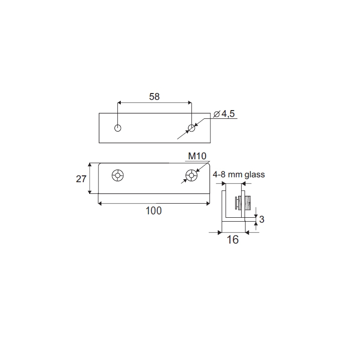 Glasplaatdrager-GPD13-technische-tekening