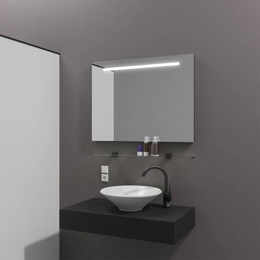Badkamerspiegel met geintegreerde Led verlichting en verwarming, zonder frame