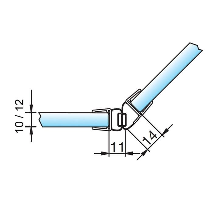 Magneetstrip met schuine hoek 135º enkelwerkend