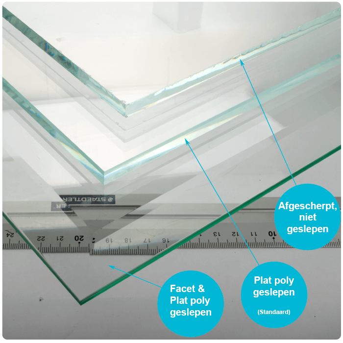 Glazen tafelblad helder glas Glazen tafelblad helder glas