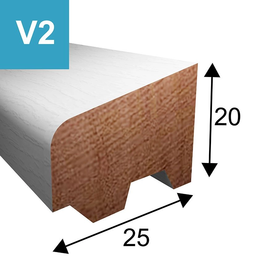 Ventilatielat model V2 - 20 x 25 mm - lengte 2450mm