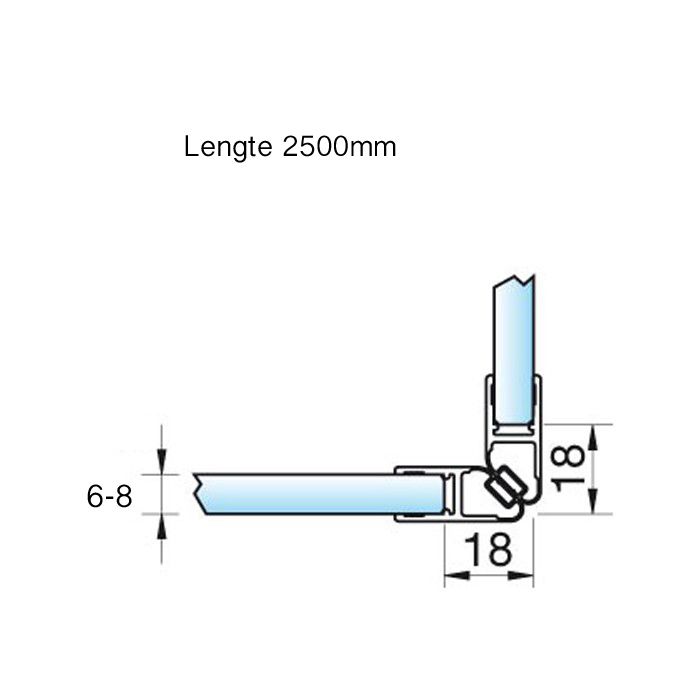 Magneetstrip met haakse hoek enkelwerkend Magneetstrip met haakse hoek enkelwerkend