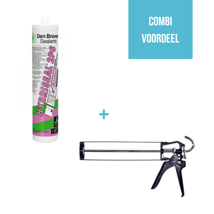 Den Braven Zwaluw Hybriseal 2PS + handkitpistool combi-beglazingskit-en-kitpistool