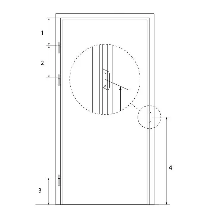 Opdekdeur XL van mat glas met zwart deurbeslag