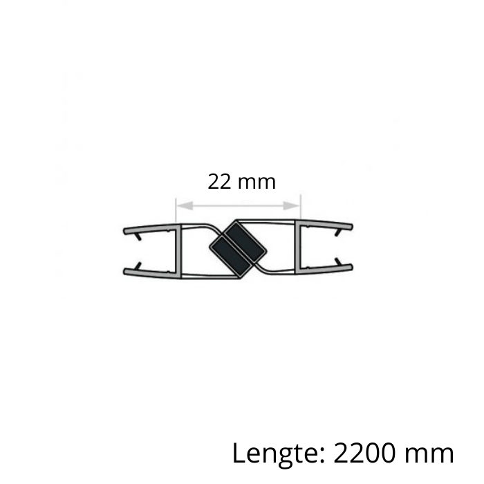 Zwarte magneetstrip in lijn enkelwerkend