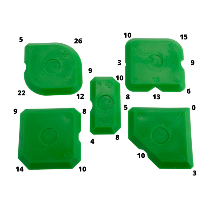 Afstrijkrubbers voor kit (5-delige set) 