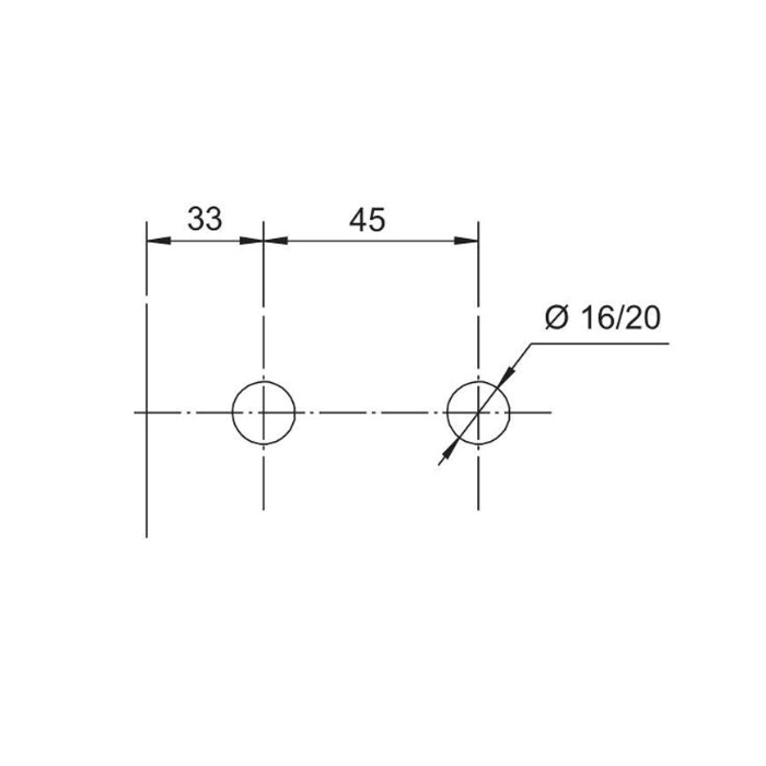 Enkelwerkend scharnier voor opdek deur  - glas/wand 90° afgerond