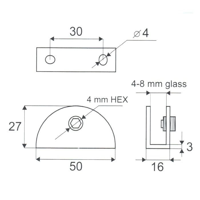 Glasplaatdrager GPD15