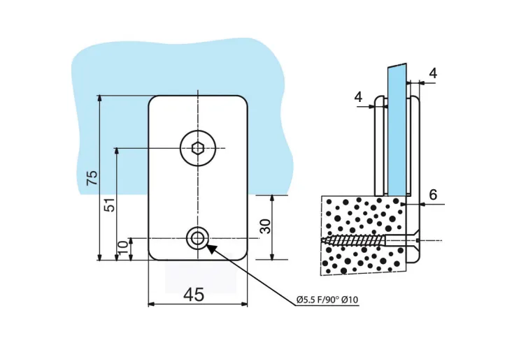 Glasklem 013565 - Glans chroom