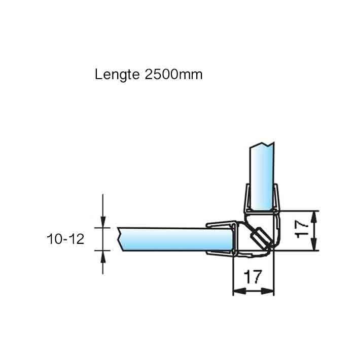 Magneetstrip met haakse hoek enkelwerkend