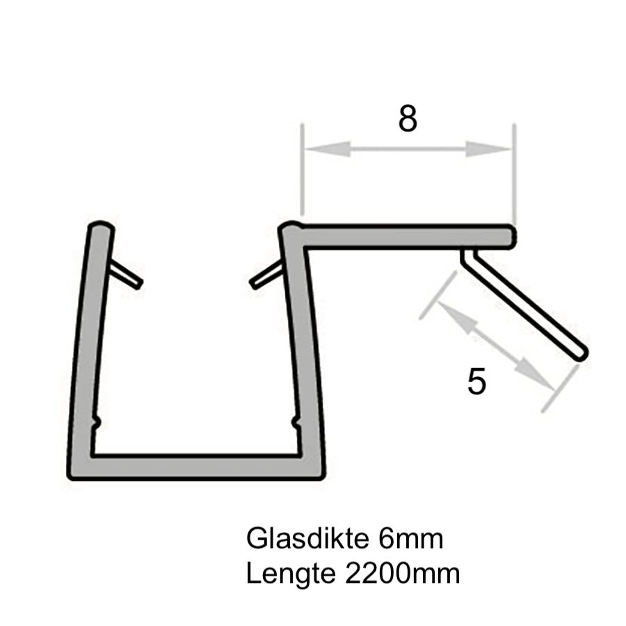 Douchestrip-hoekaanslag-6mm-2200mm