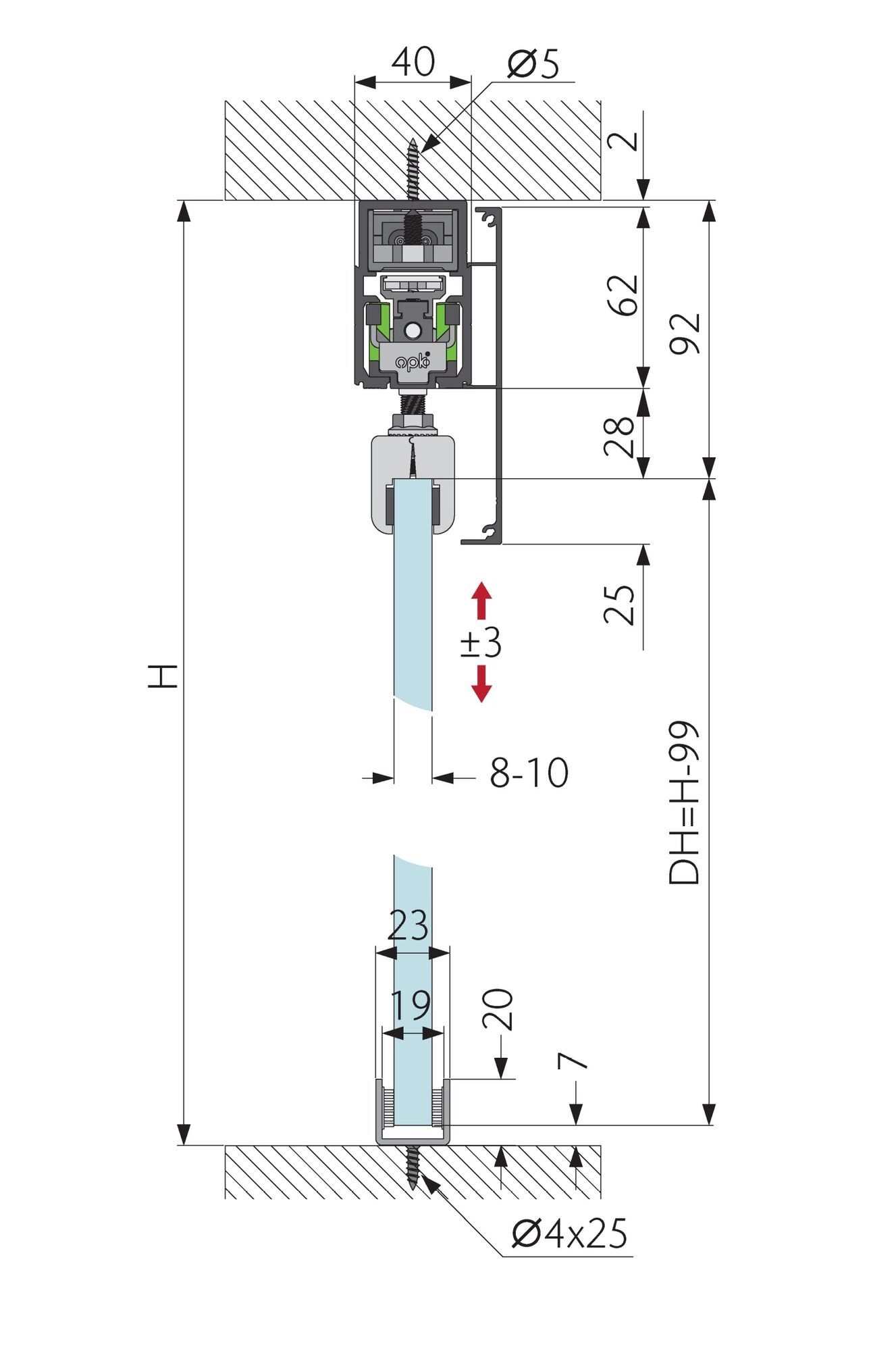 Automatische schuifdeur met helder glas