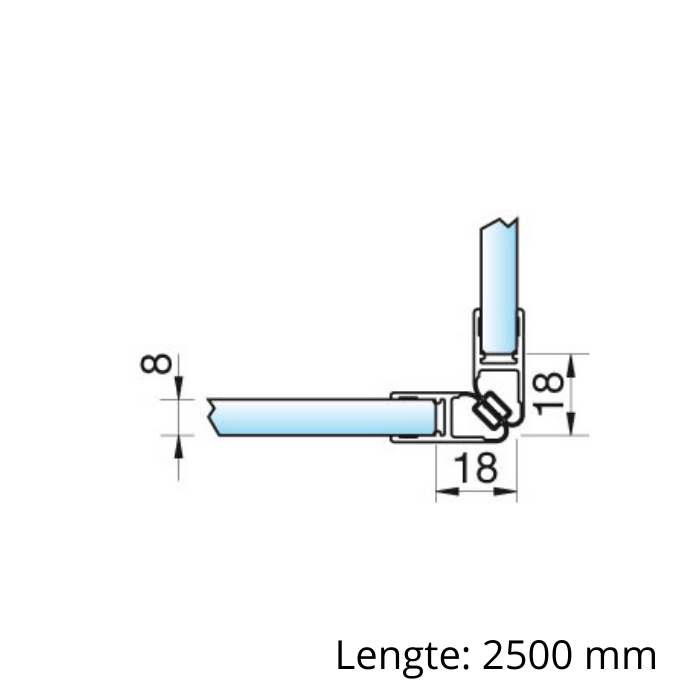 Zwarte magneetstrip met haakse hoek enkelwerkend Zwarte magneetstrip met haakse hoek enkelwerkend