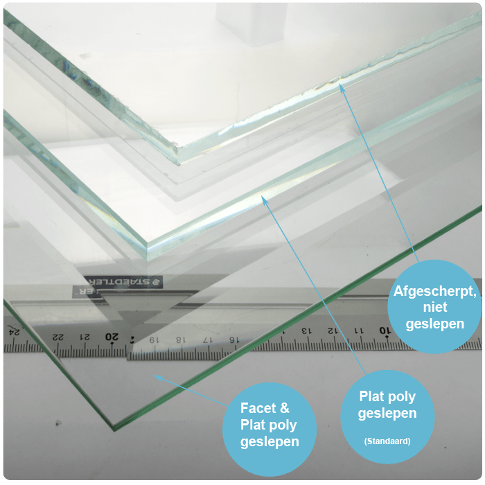 Glazen tafelblad extra helder glas Glazen tafelblad extra helder glas